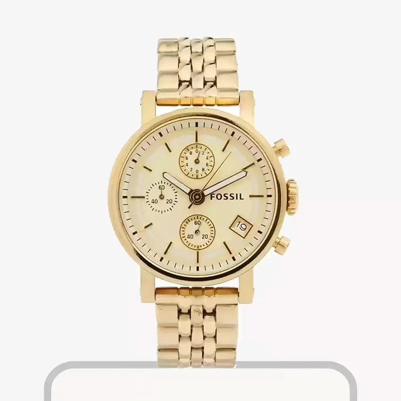 Fossil Boyfriend Gold-tone Fashion Ladies Watch- ES2197